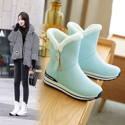 Snow Boots Women's Plus Cotton Plus Velvet Waterproof Cotton Shoes, Big Children's Short Boots