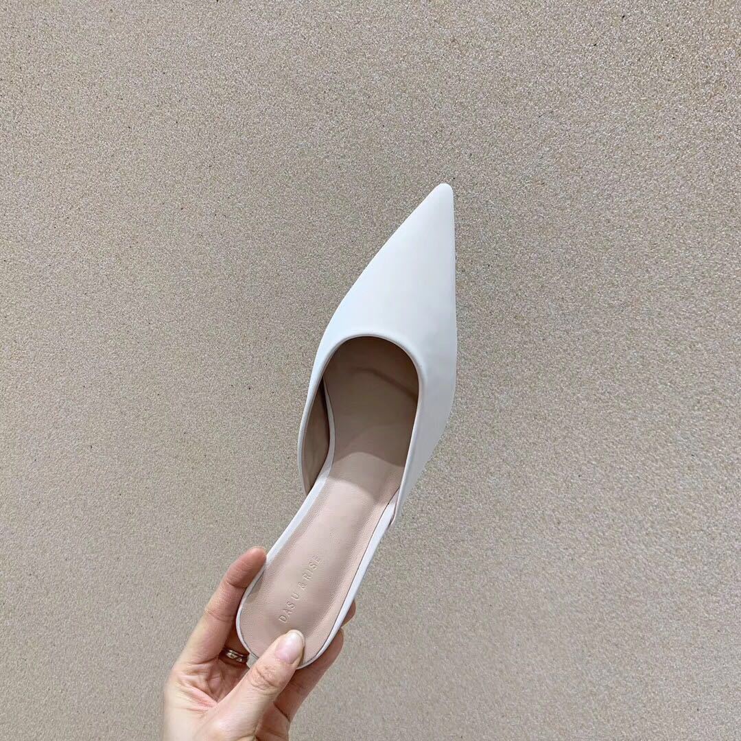 ins trendy pointed toe stiletto mules