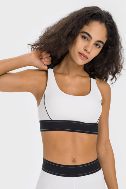 Soutien-gorge de sport contrasté