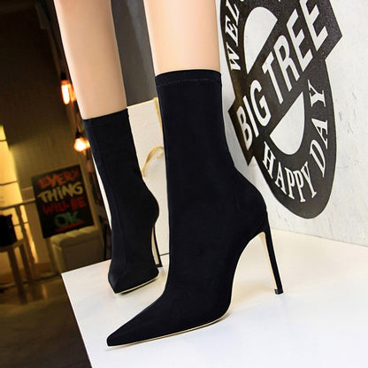 Women's Super High Heel Lycra Elastic Boots