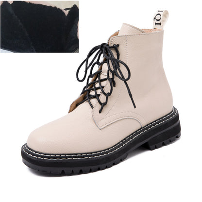 Women's boots with round toe straps