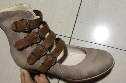 Zapatos sencillos de tacón alto, de cabeza redonda, estilo retro, de talla grande