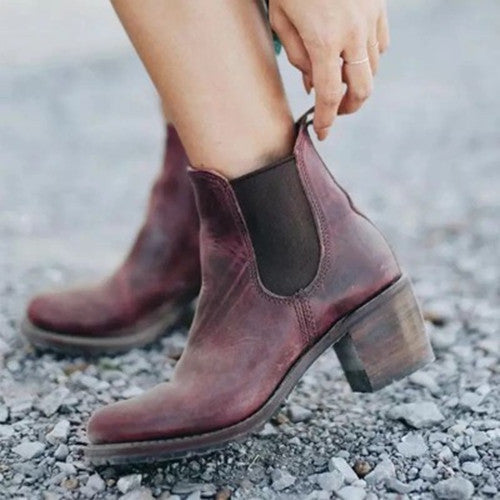 High-heeled Thick-heeled Fashion Low-top Boots