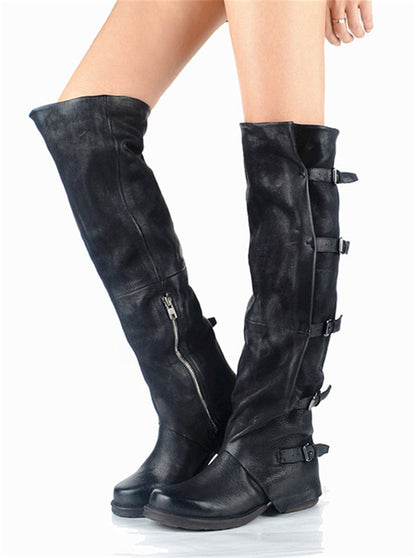 Long tube thick heel women's boots