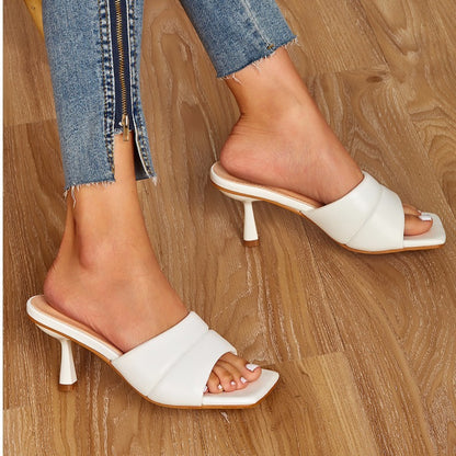 Fashion all-Match Breathable Square Toe Stiletto High Heel Sandals Women