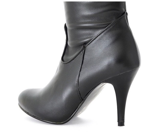 Stiletto boots side zip high heel boots over the knee boots