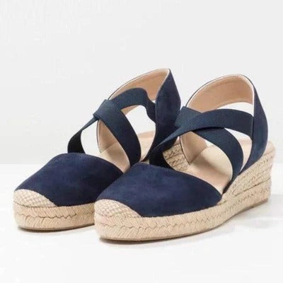 Middle heel wedge student baotou sandals