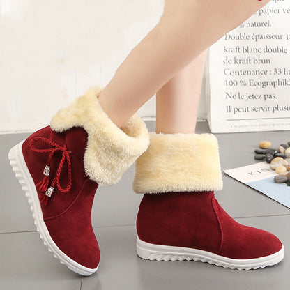 Two-wear cotton shoes with fleece to keep warm