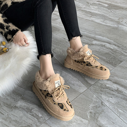 Botas de plataforma con estampado de leopardo