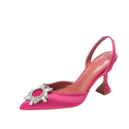 Sun flower diamond high heel shoes