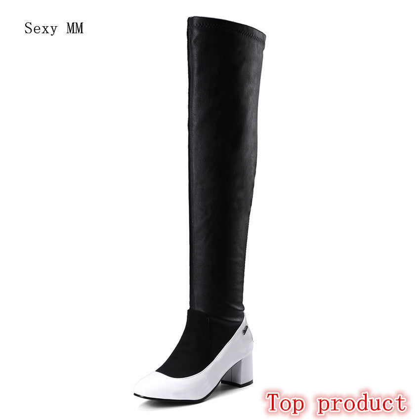 Stretch boots over the knee high heel single boot sleeve