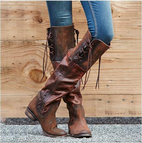 New product square heel mid-heel high boots women