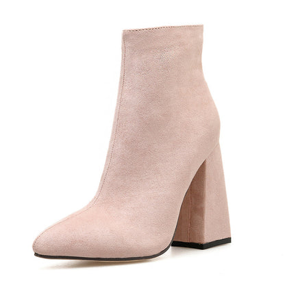 Oversized chunky heel women's boots