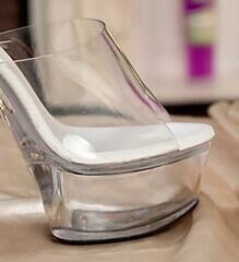 Chaussures à talons hauts en cristal transparent pour fête de mariage 