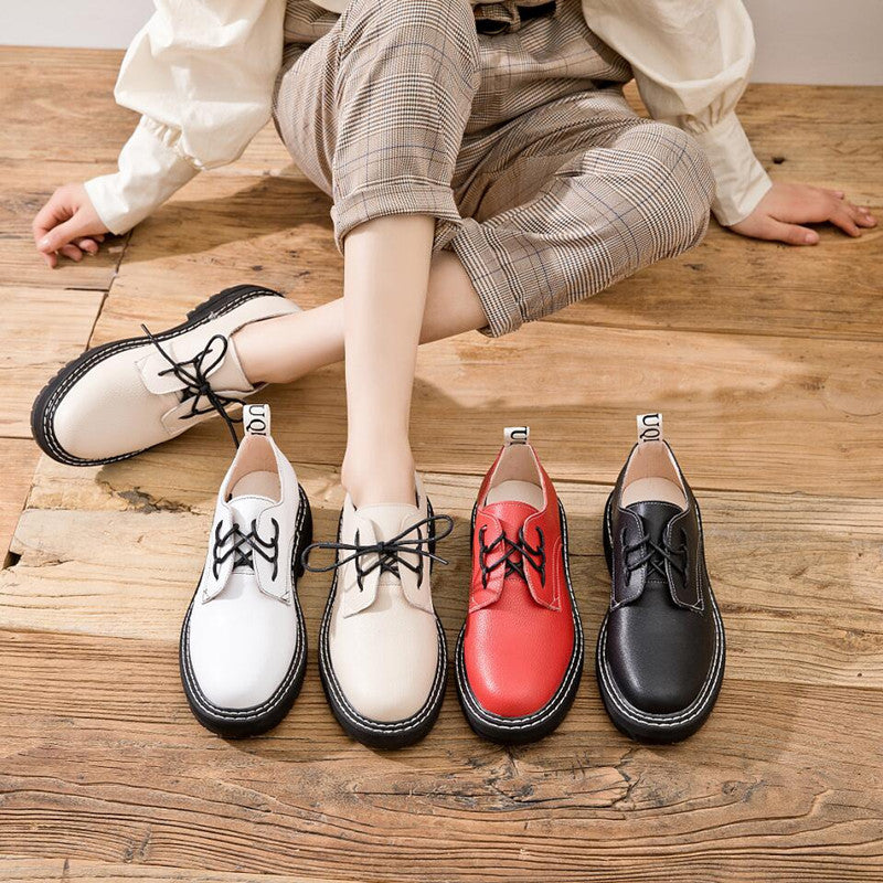 Korean All-match Women's Shoes Brock Oxford Shoes