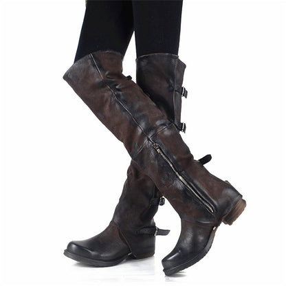 Long tube thick heel women's boots