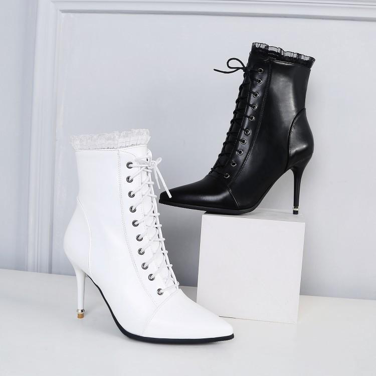 Pointed high-heeled low boots autumn and winter stiletto