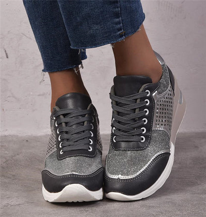 Zapatos deportivos casuales para mujer, zapatos de moda de talla grande aumentados