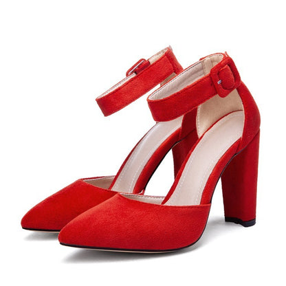 Microfiber high-heeled shoes