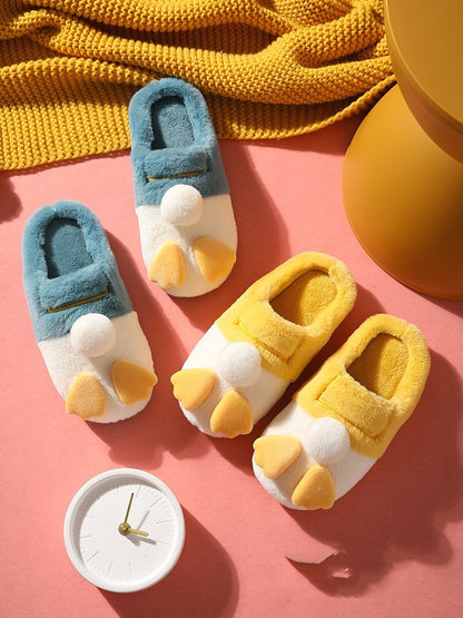 Cotton slippers female indoor cute plush couple