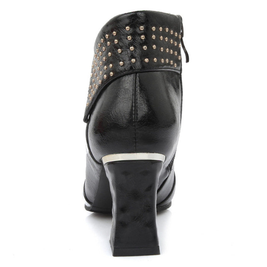 High-heeled thick-heeled women's boots short boots