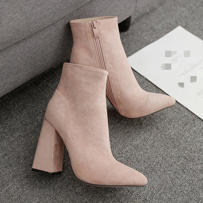 Oversized chunky heel women's boots