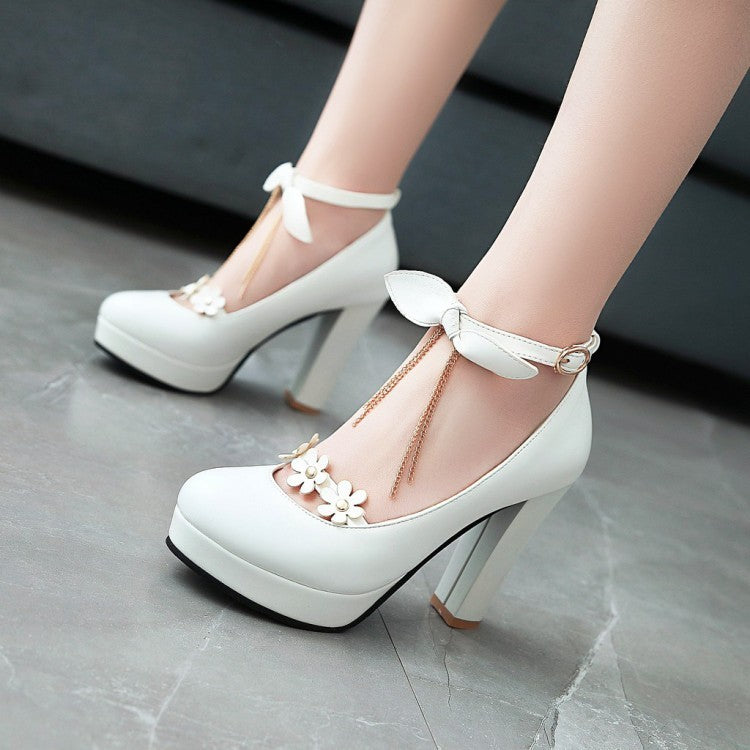 Fashion Simple Ladies Flower Tassel Single Shoes