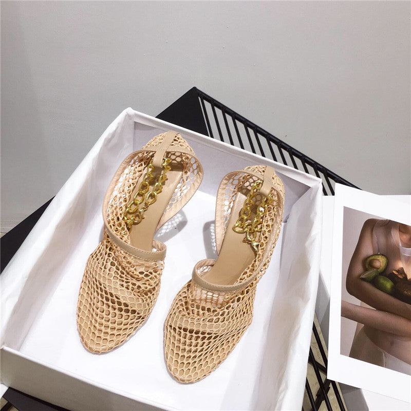 Women's summer hollow pointed high heels