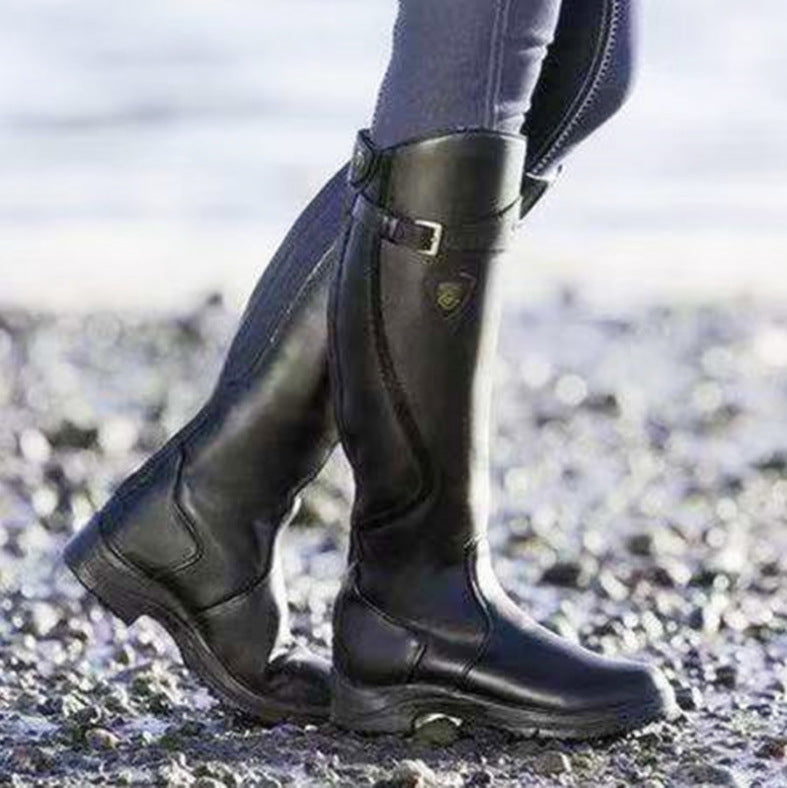 Bottes de moto mi-tube pour femme