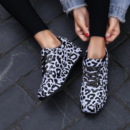 Women's leopard print long-moving shoes