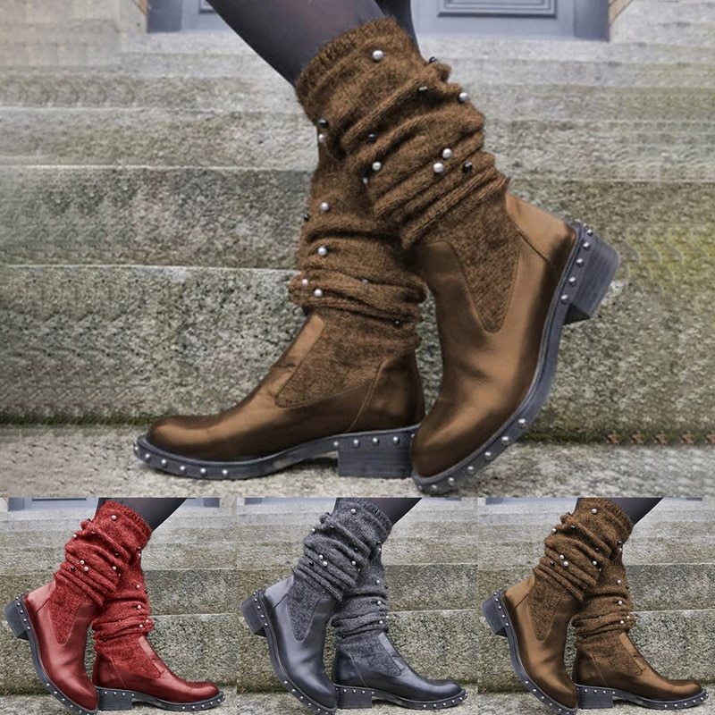 Explosion style women's boots with rhinestones