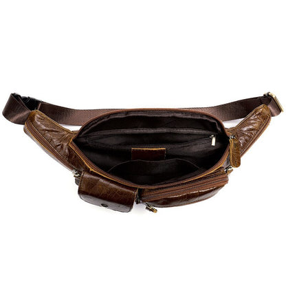 Leather Retro First Layer Cowhide Wear Belt Phone Belt Bag