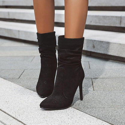 High heel stiletto pointed socks boot elastic booties