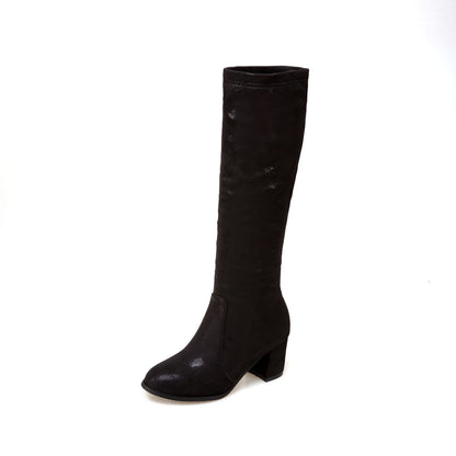 Bottes hautes à motif tube pour femme