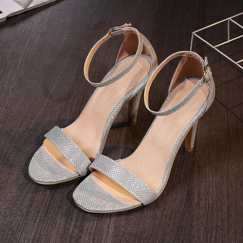 European and American wind women's shoes casual sandbags with high heel stiletto super size sandals