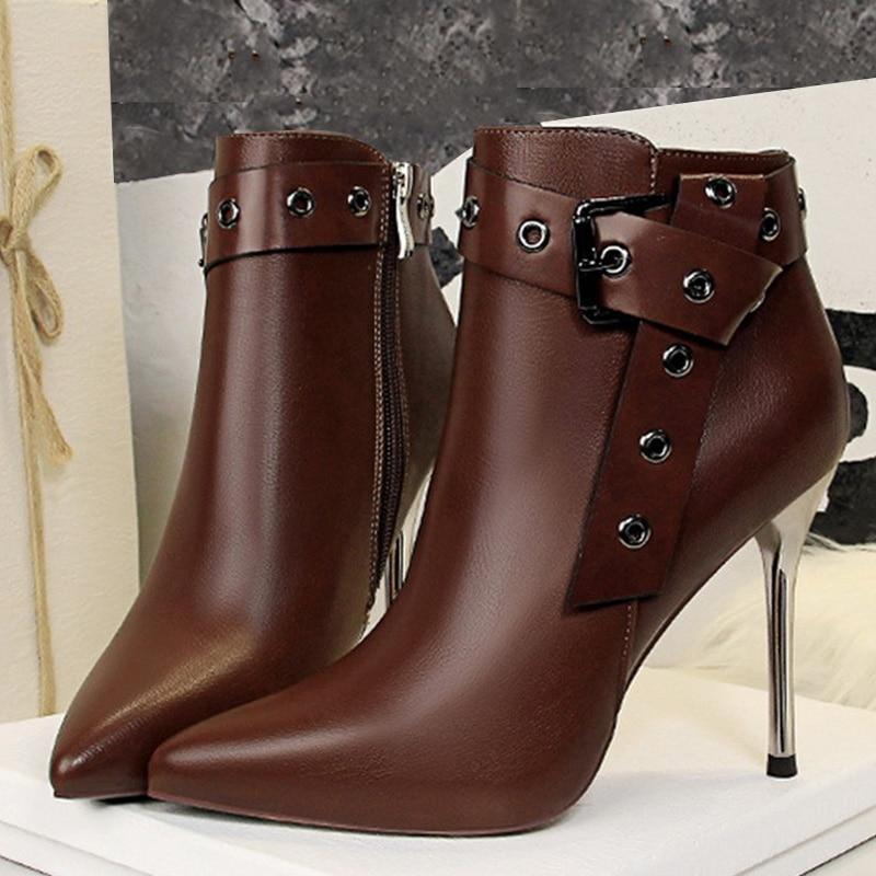 Studded Belt Buckle Boots