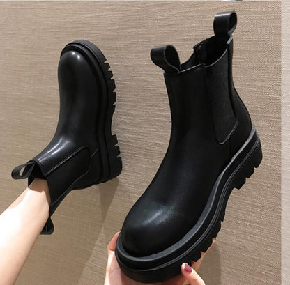 Thick-soled short boots all-match winter