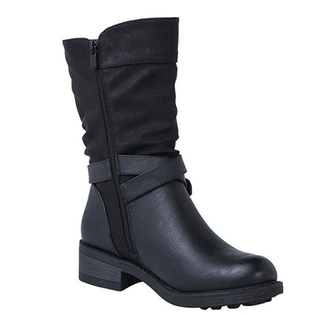 Botas Martin Zapatos Grandes de Mujer Hebilla de Cinturón Tacón Plano BOTAS CASUALES 