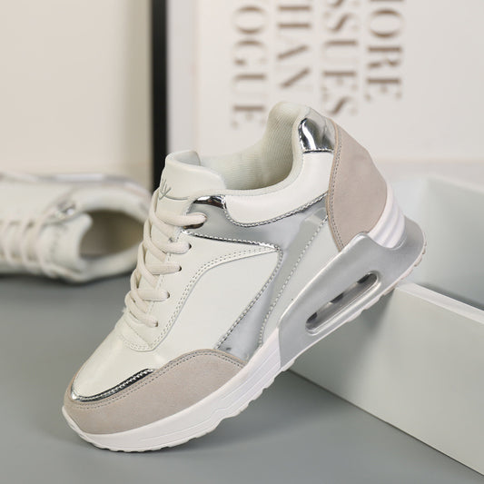 Nouvelles chaussures de sport blanches à coussin d'air et semelles épaisses pour femmes