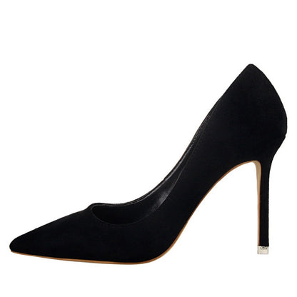 Suede stiletto party pointy heels