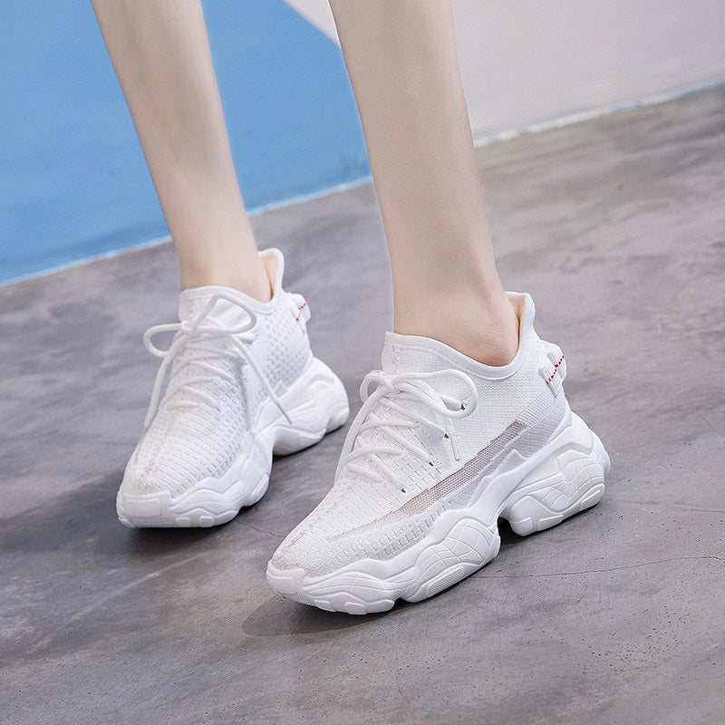 Inner increase flying knit sports high heels