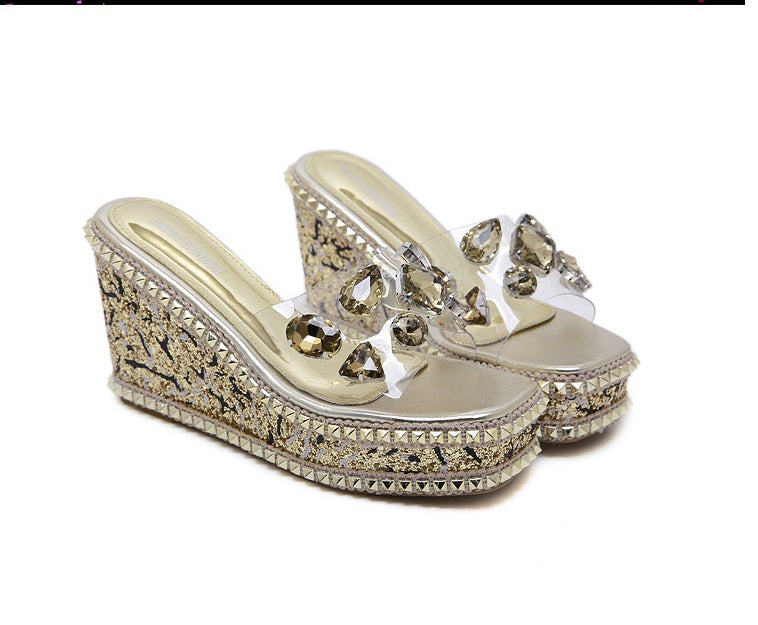 Rhinestone Roman Shoes Beach Shoes Single Shoes