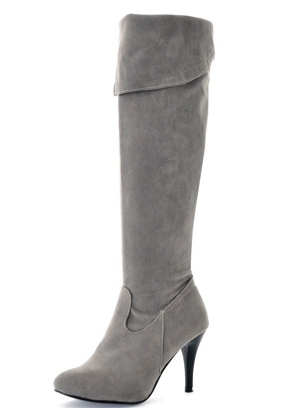 European and American spring and autumn women's boots slim knee boots