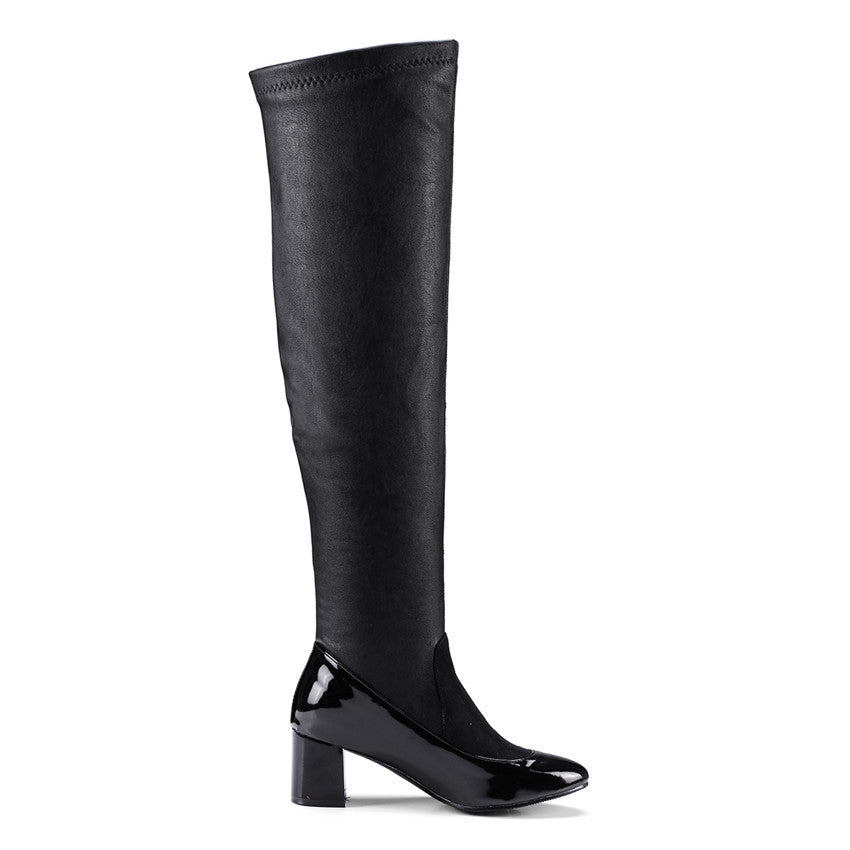 Stretch boots over the knee high heel single boot sleeve