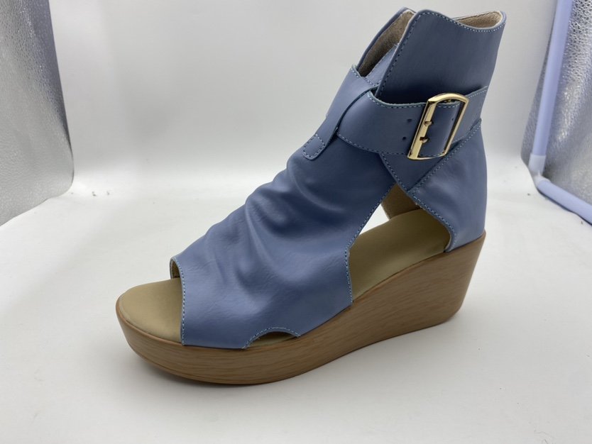 Sandals Women's Wedge Heel Platform Wrinkle Belt