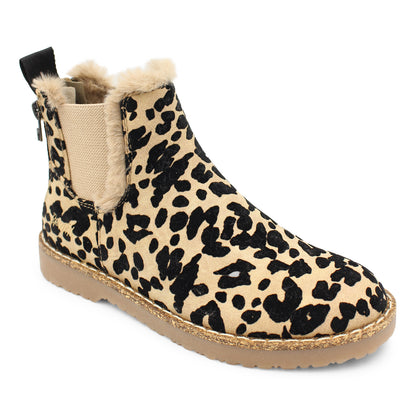 Leopard Shoes Warm Plush Ankle Boots For Women