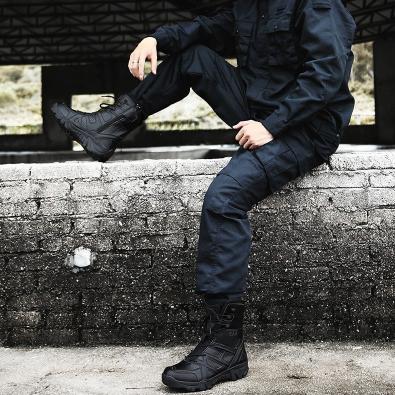 Botas de combate de entrenamiento de montañismo al aire libre de gran tamaño para hombre