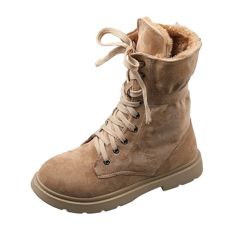 Botas gruesas retro de estudiante británica para mujer