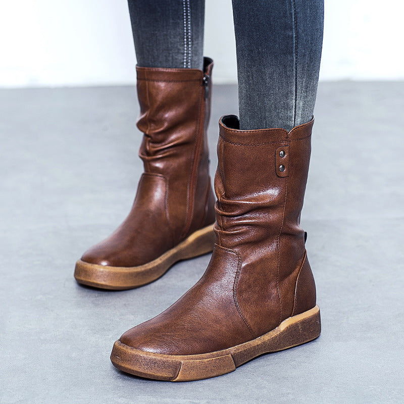 New retro British style all-match platform boots