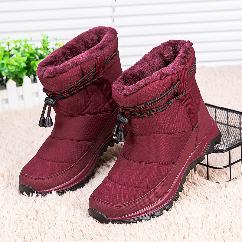 Botas de nieve cálidas y aterciopeladas para mujer en tallas grandes